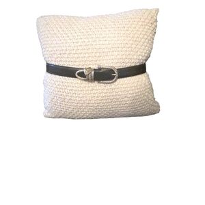 Brighton Black Leather Belt Size M